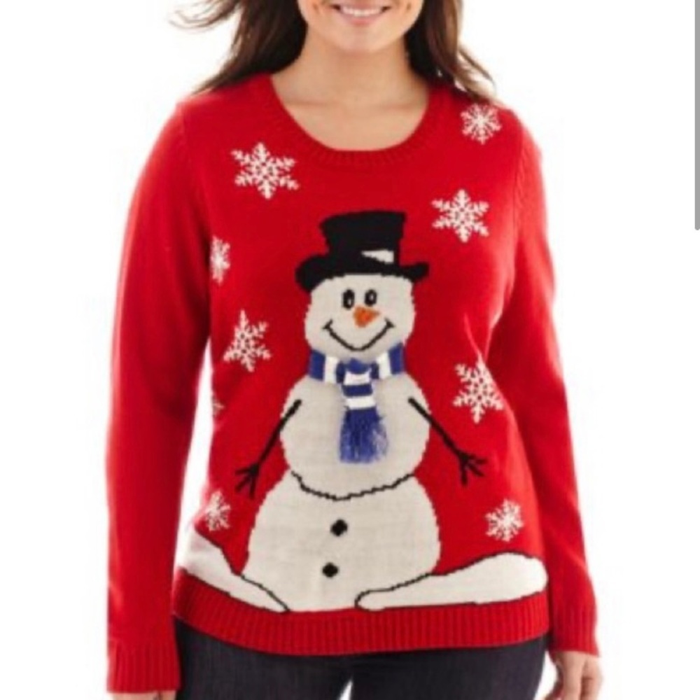 Snowman Sweater Ugly Christmas Holiday Top